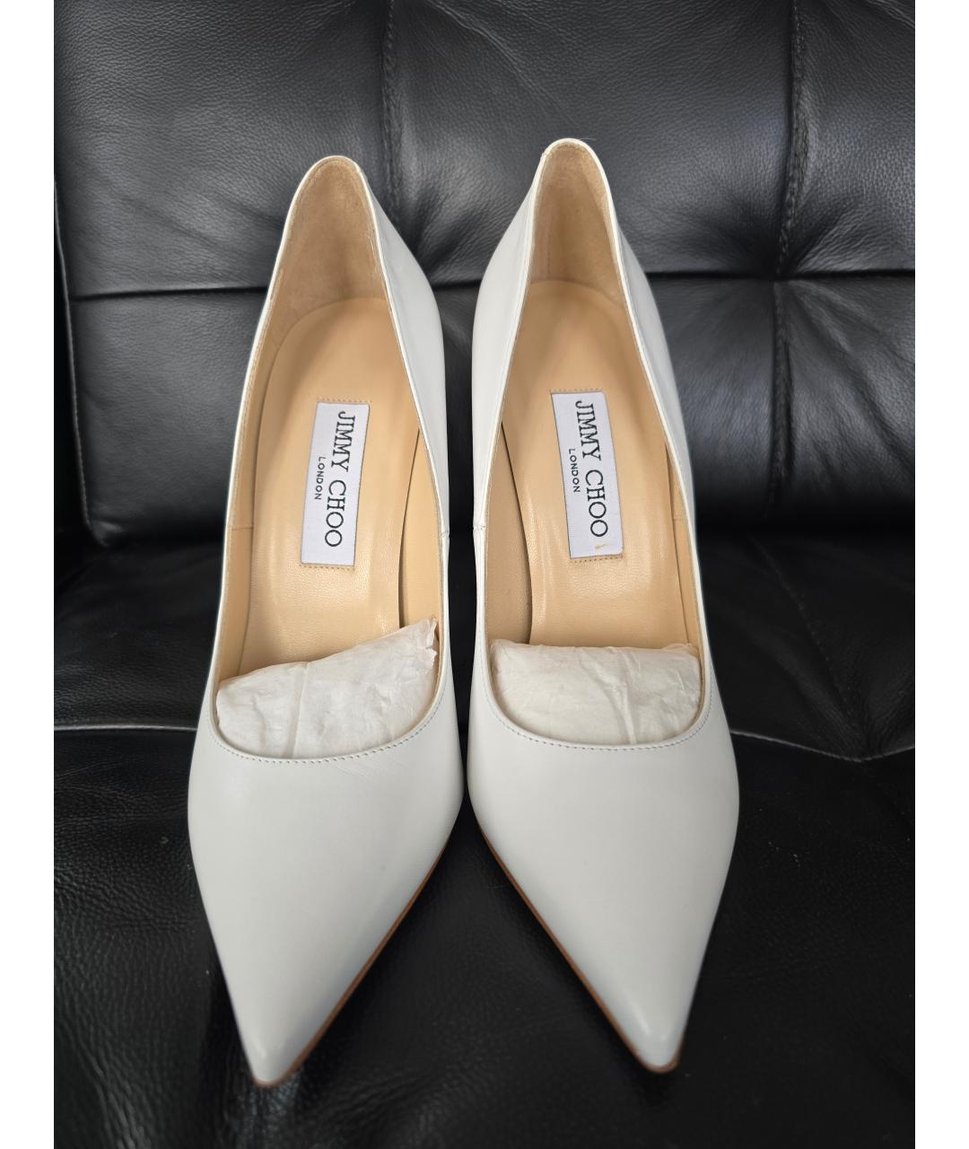JIMMY CHOO Белые кожаные туфли, фото 2
