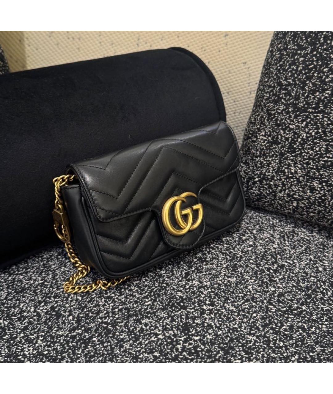 GUCCI Черная кожаная сумка через плечо, фото 3