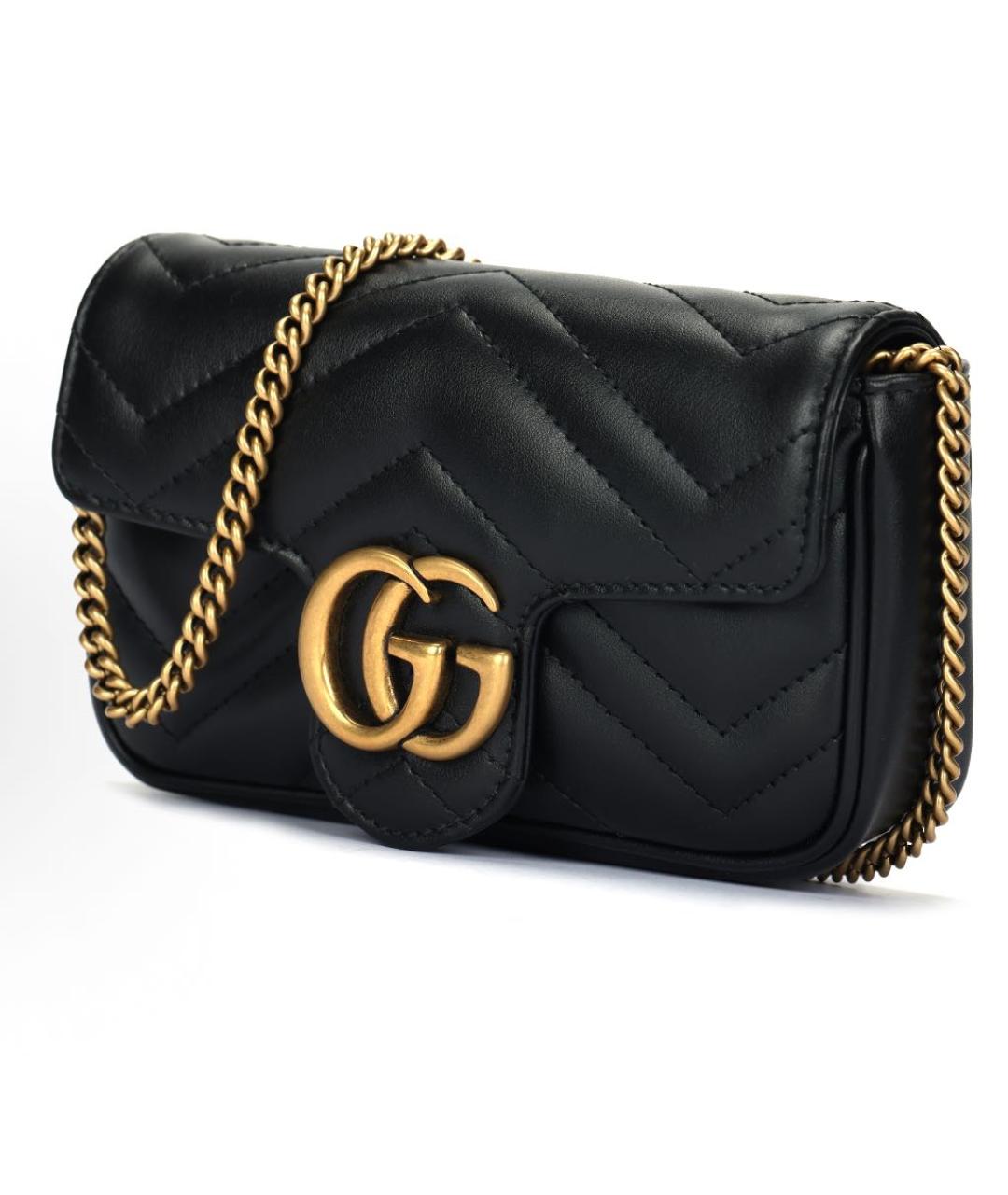 GUCCI Черная кожаная сумка через плечо, фото 2