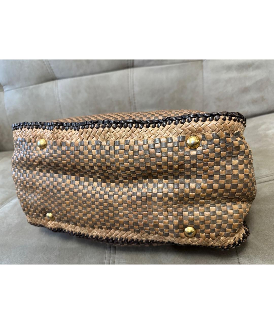 PRADA Коричневая кожаная сумка тоут, фото 5