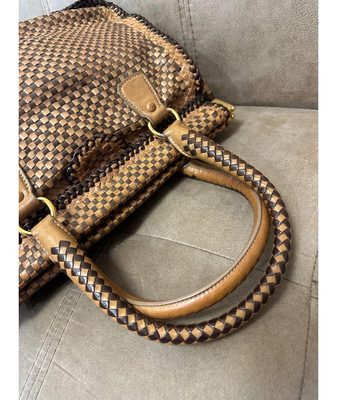 PRADA Коричневая кожаная сумка тоут, фото 3
