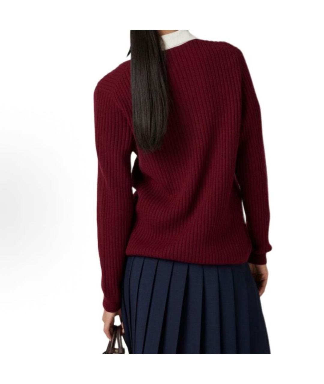 MIU MIU Бордовый кашемировый джемпер / свитер, фото 3