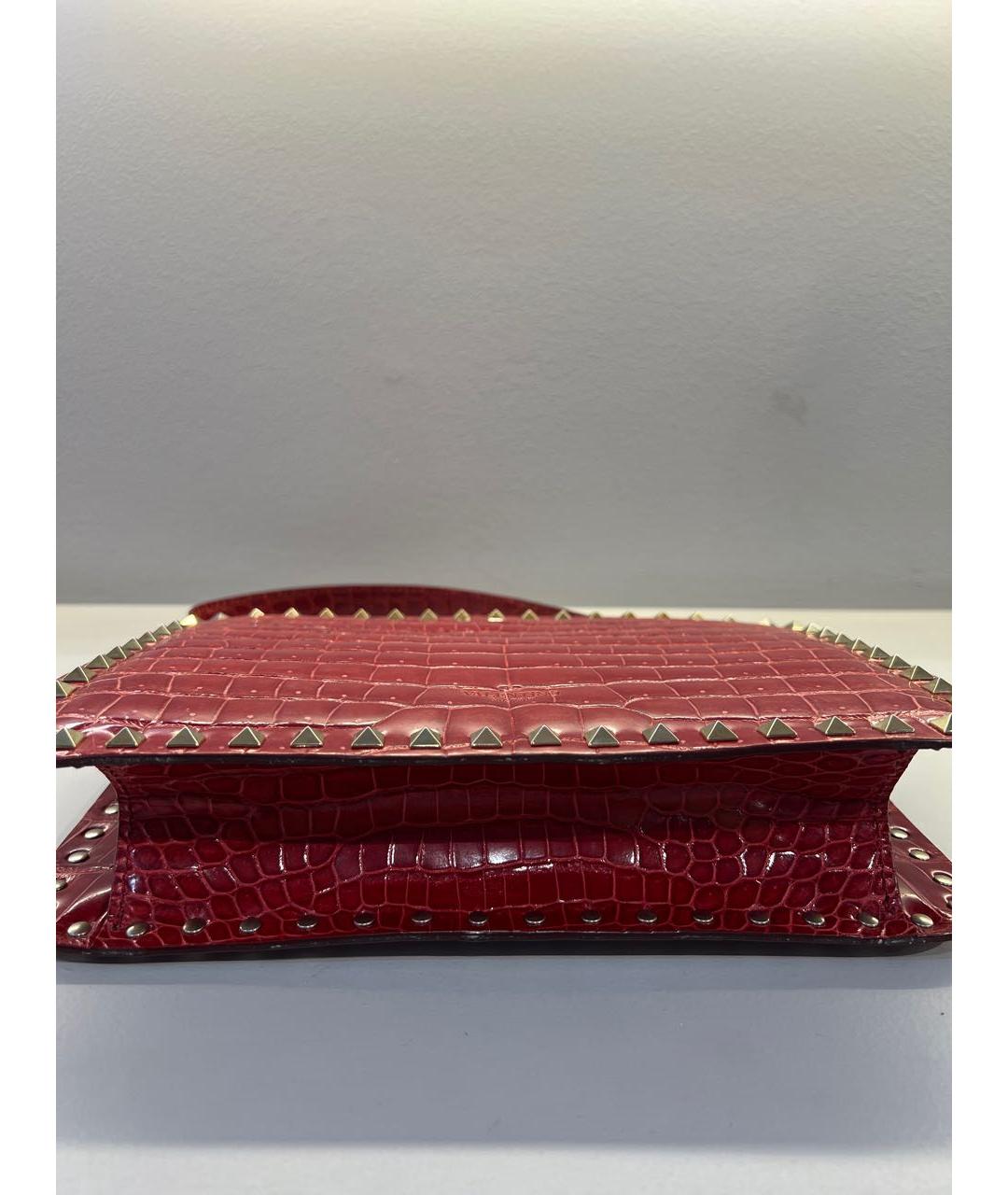 VALENTINO Бордовая сумка с короткими ручками из экзотической кожи, фото 2