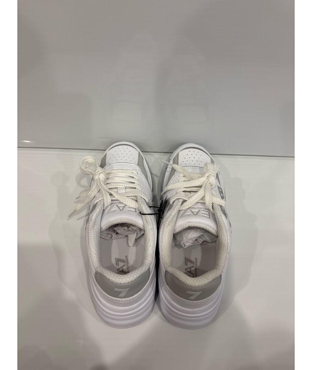 EMPORIO ARMANI Белые кроссовки из искусственной кожи, фото 3