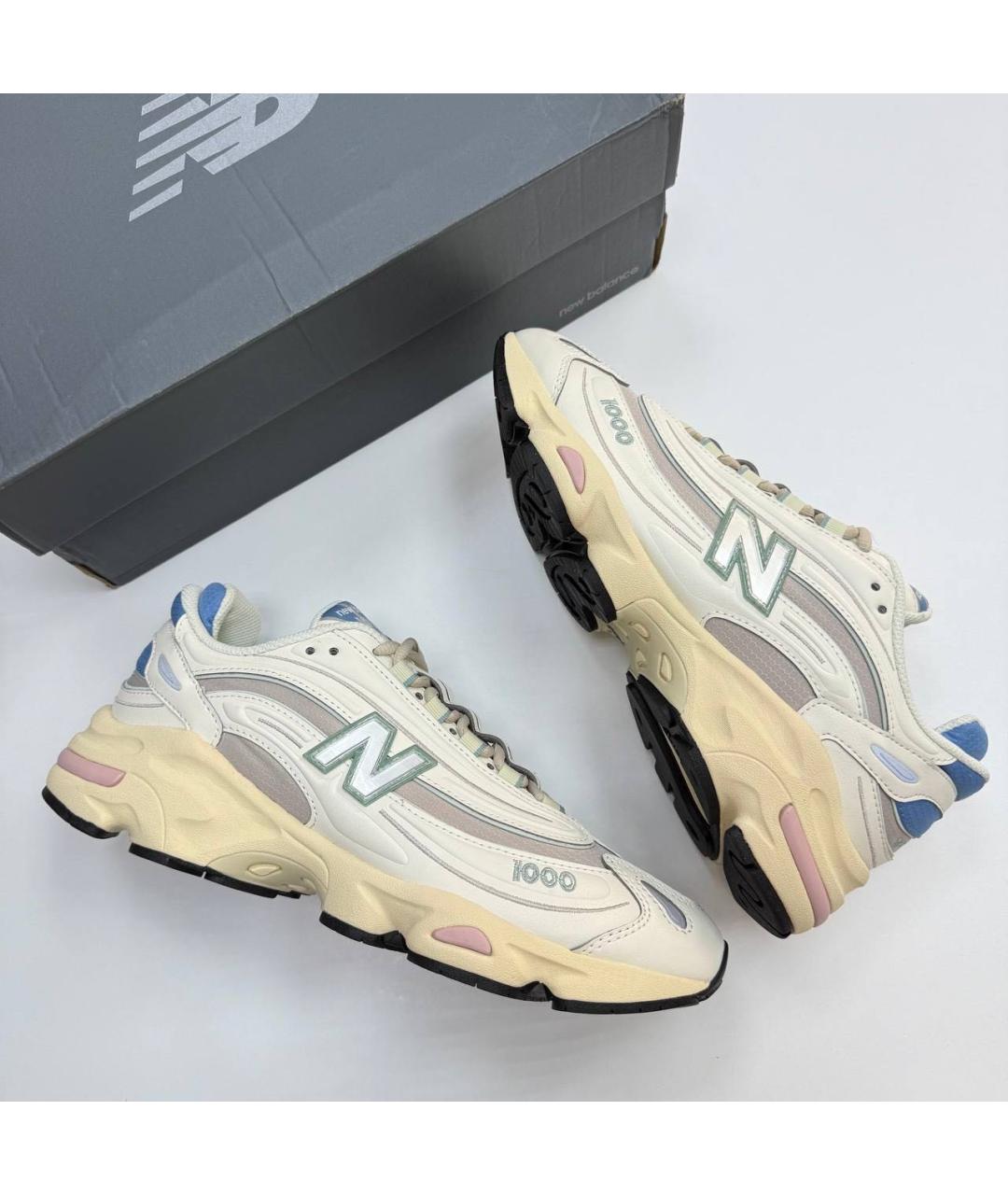 NEW BALANCE Бежевые низкие кроссовки / кеды из искусственной кожи, фото 4