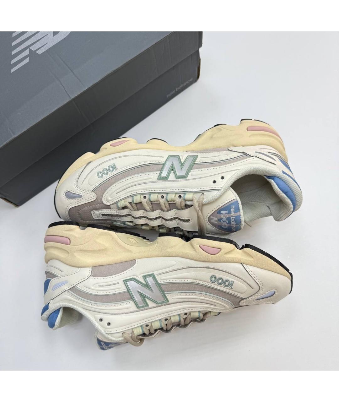 NEW BALANCE Бежевые низкие кроссовки / кеды из искусственной кожи, фото 6