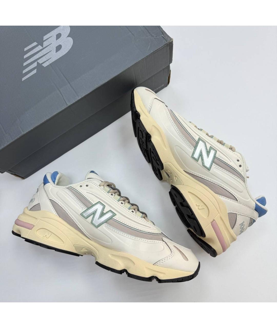 NEW BALANCE Бежевые низкие кроссовки / кеды из искусственной кожи, фото 5