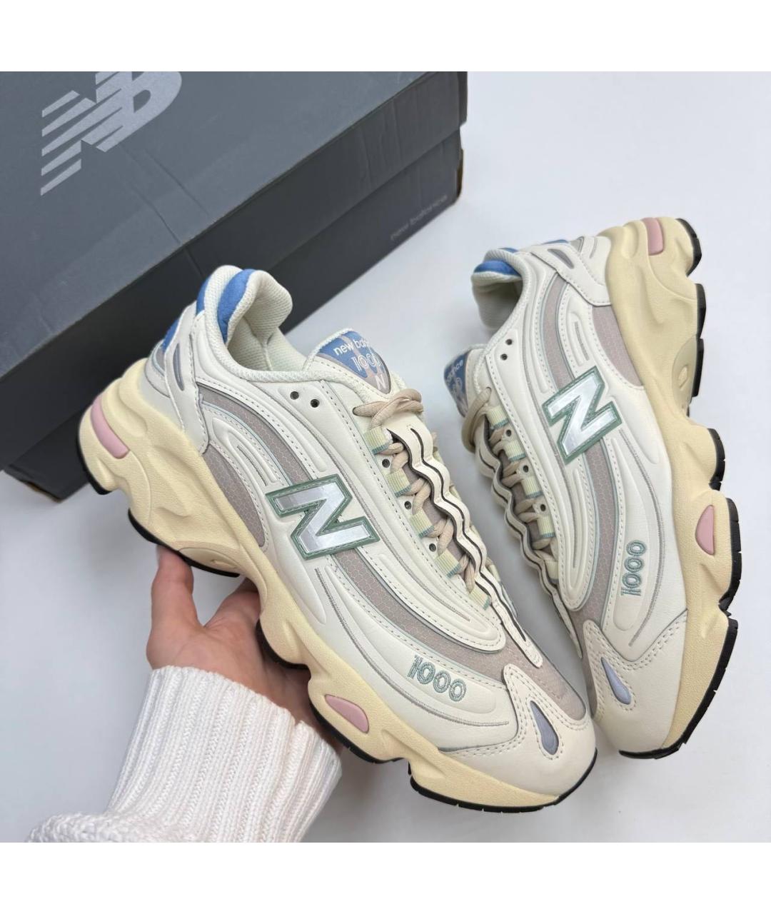 NEW BALANCE Бежевые низкие кроссовки / кеды из искусственной кожи, фото 8