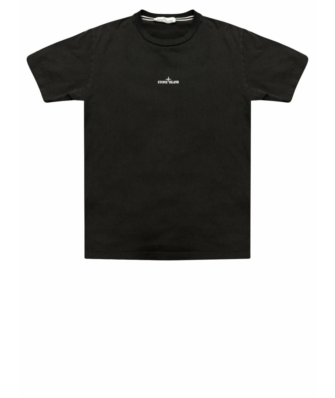 STONE ISLAND Черная хлопковая футболка, фото 1