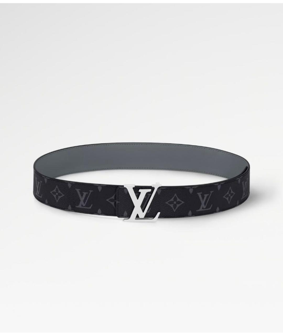 LOUIS VUITTON Антрацитовый кожаный ремень, фото 5