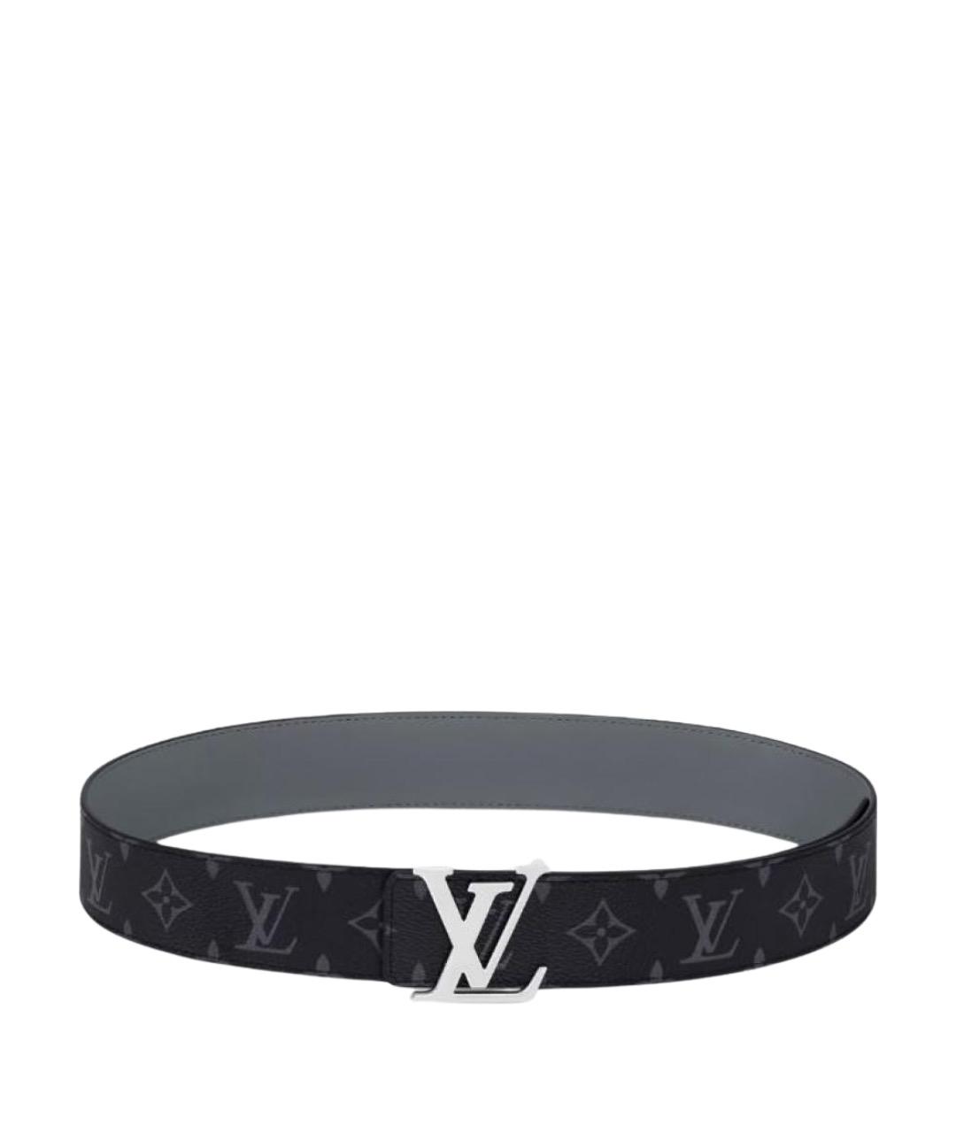 LOUIS VUITTON Антрацитовый кожаный ремень, фото 1