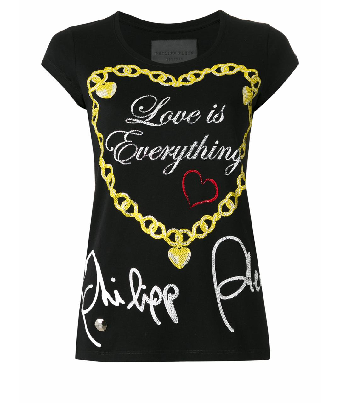 PHILIPP PLEIN Черная хлопковая футболка, фото 1