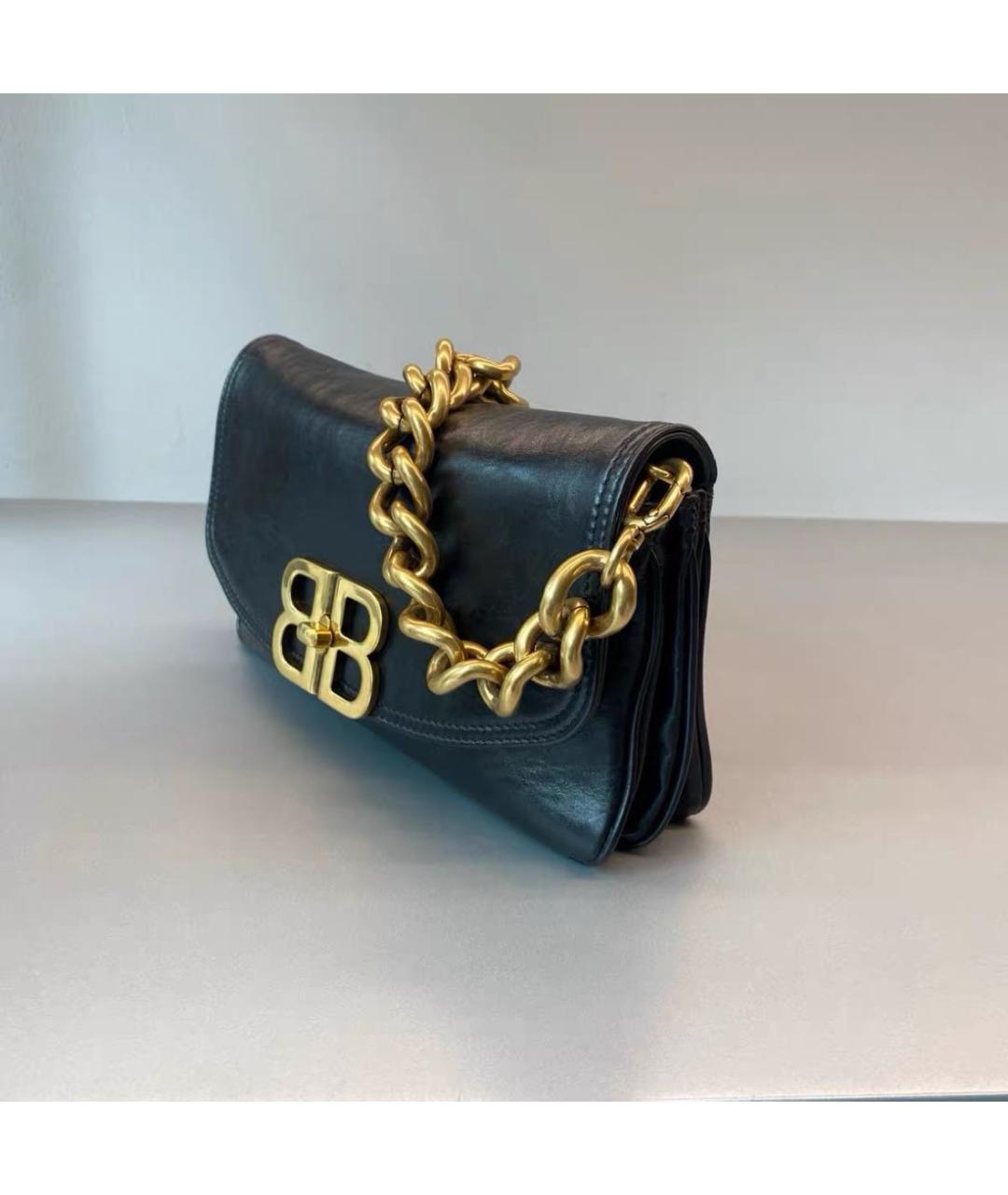 BALENCIAGA Черная кожаная сумка через плечо, фото 3