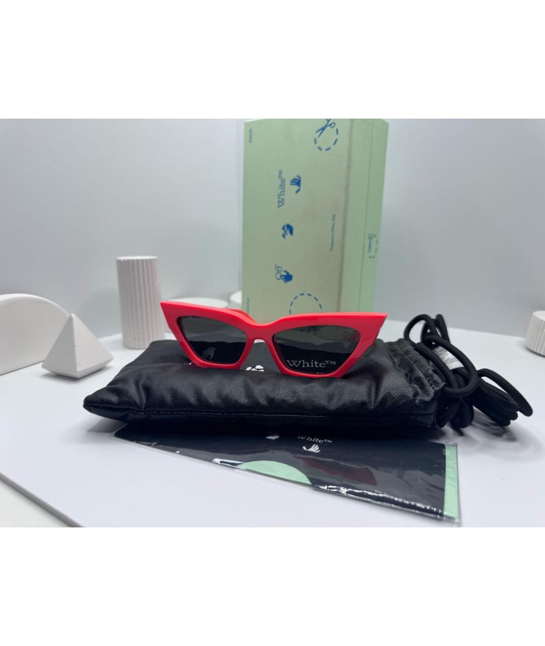 OFF-WHITE Оранжевое пластиковые солнцезащитные очки, фото 4