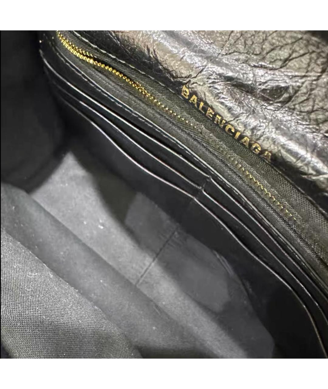 BALENCIAGA Черная кожаная сумка через плечо, фото 4