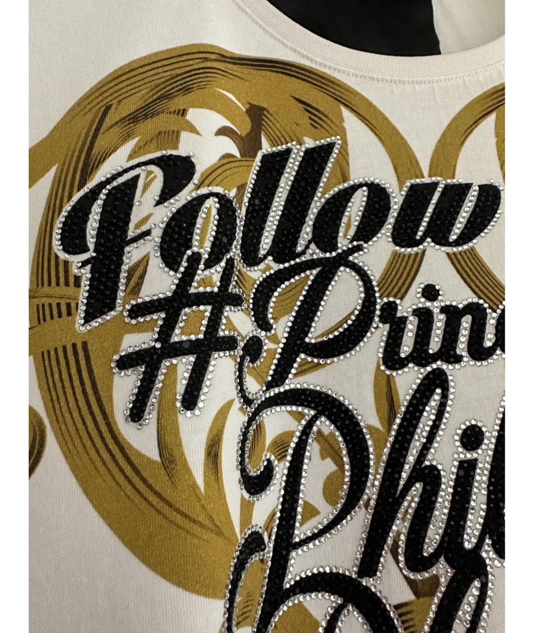 PHILIPP PLEIN Белая хлопковая футболка, фото 4