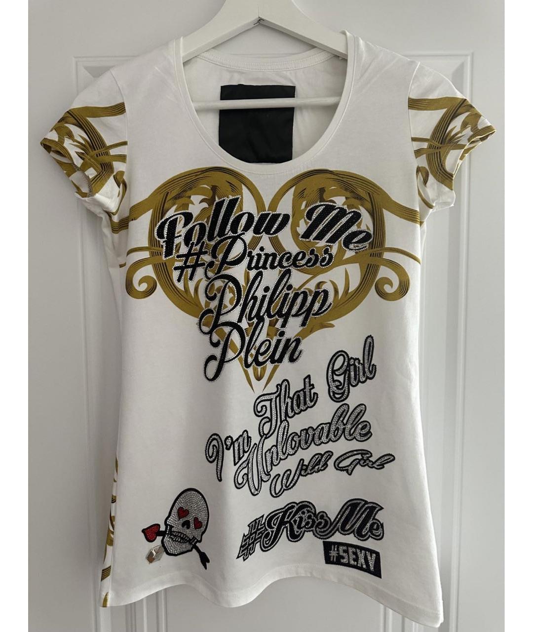 PHILIPP PLEIN Белая хлопковая футболка, фото 5