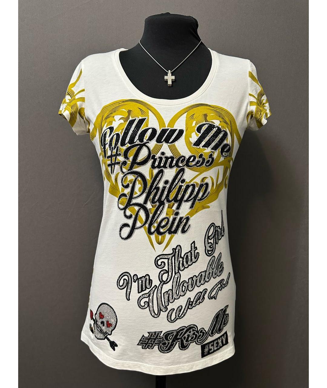 PHILIPP PLEIN Белая хлопковая футболка, фото 9
