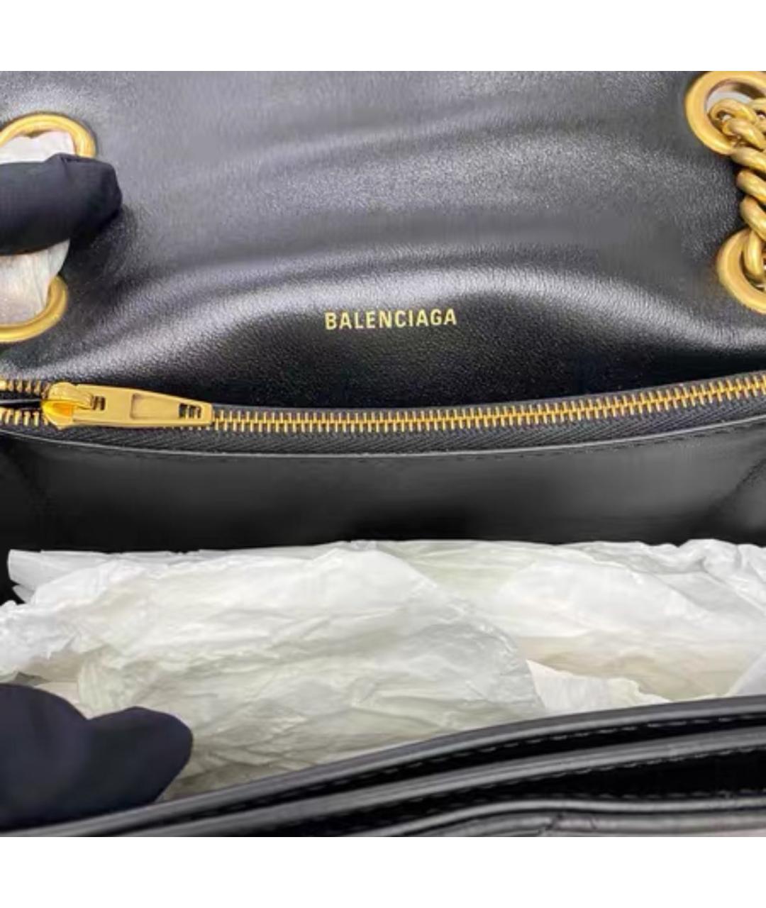 BALENCIAGA Черная кожаная сумка через плечо, фото 6
