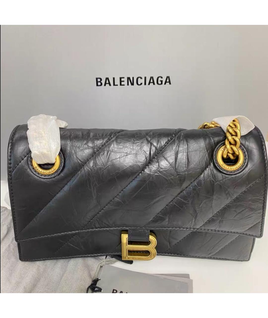 BALENCIAGA Черная кожаная сумка через плечо, фото 3