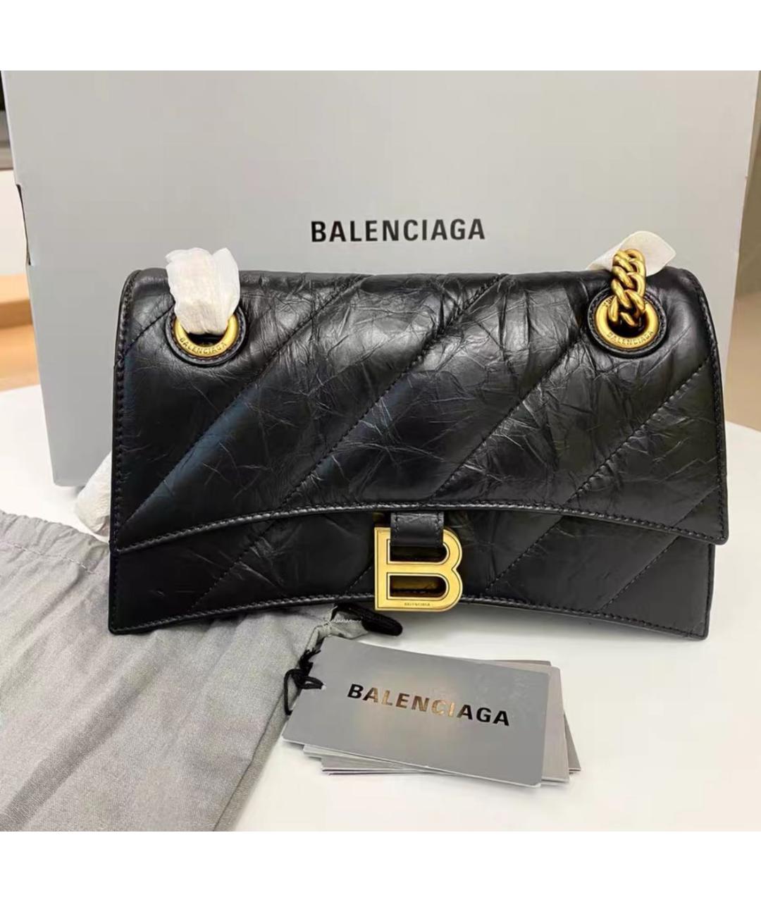 BALENCIAGA Черная кожаная сумка через плечо, фото 2