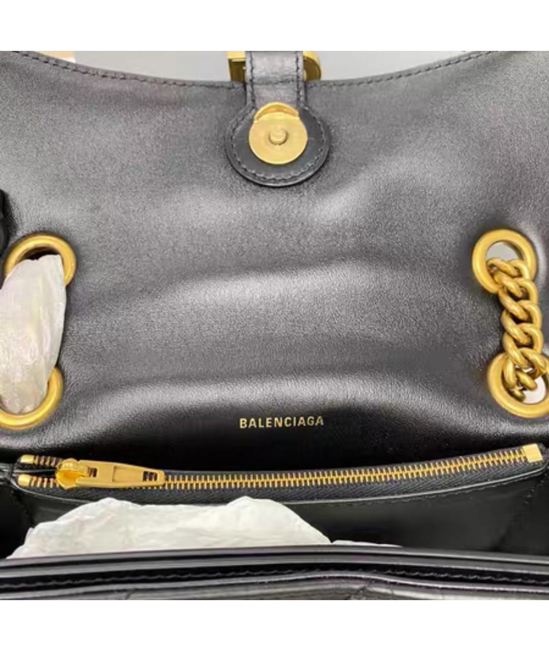 BALENCIAGA Черная кожаная сумка через плечо, фото 7