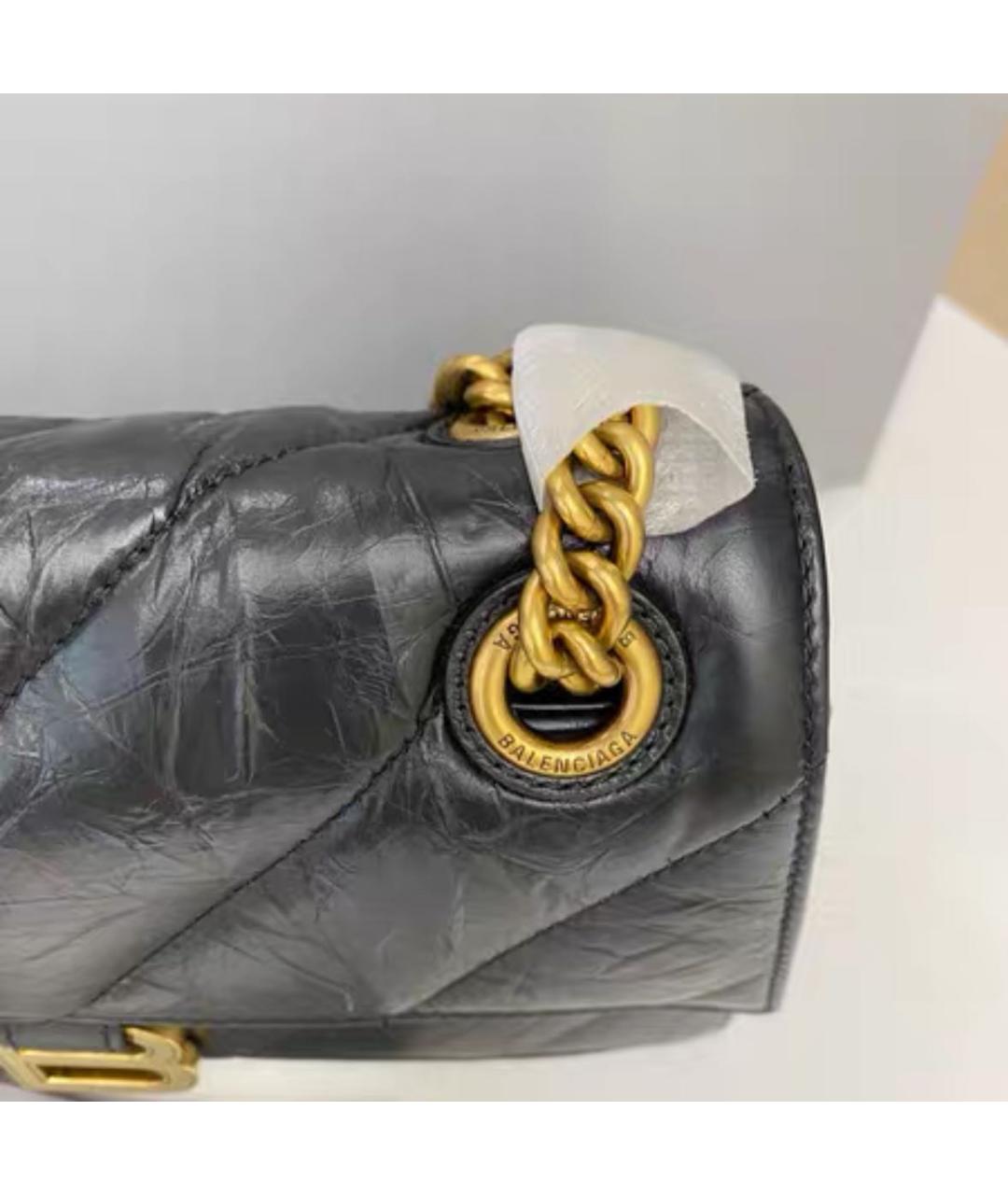 BALENCIAGA Черная кожаная сумка через плечо, фото 5