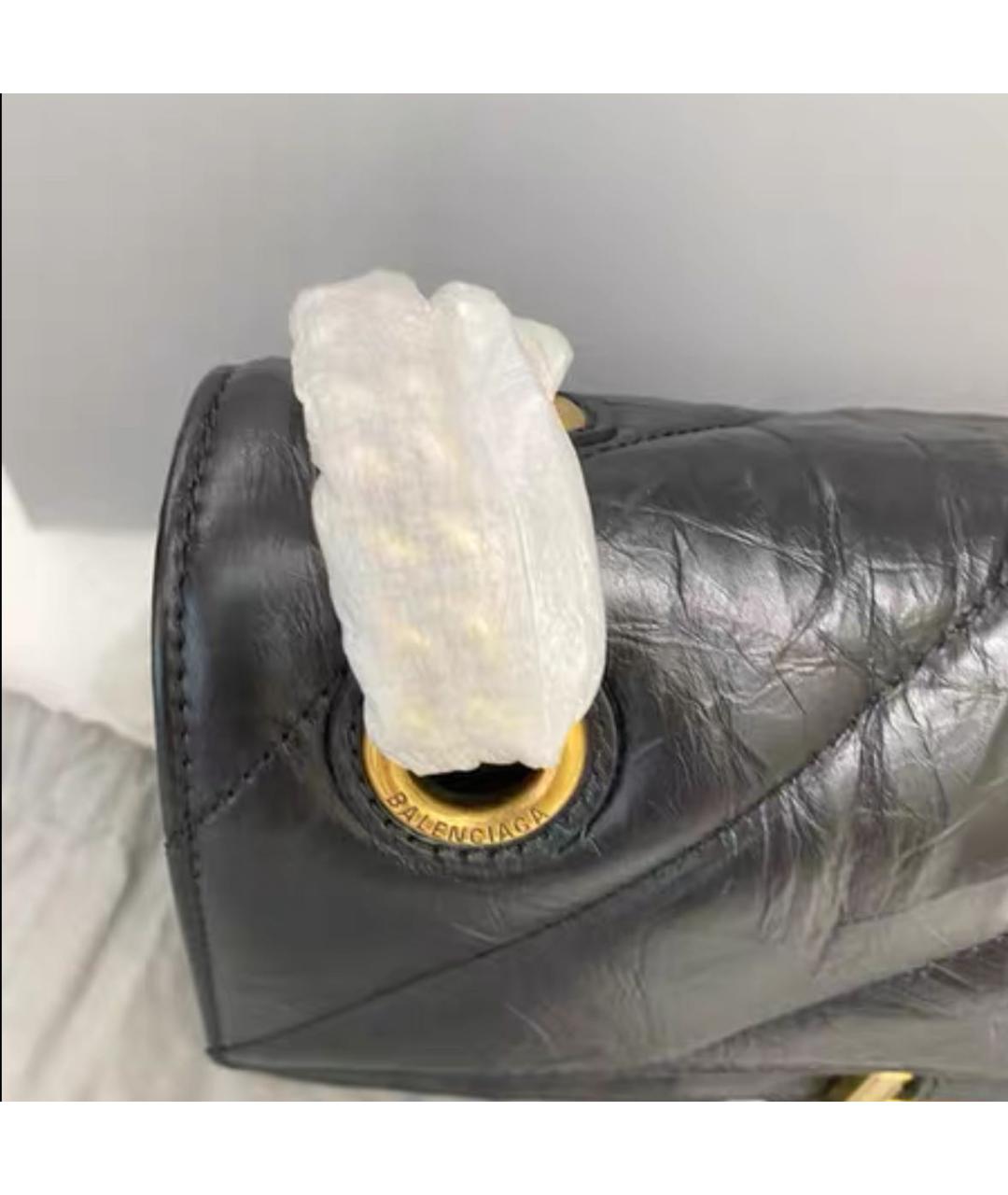 BALENCIAGA Черная кожаная сумка через плечо, фото 4
