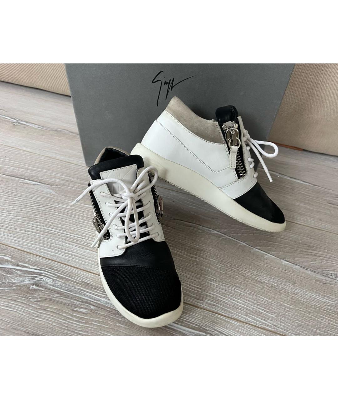 GIUSEPPE ZANOTTI DESIGN Белые кожаные кеды, фото 9