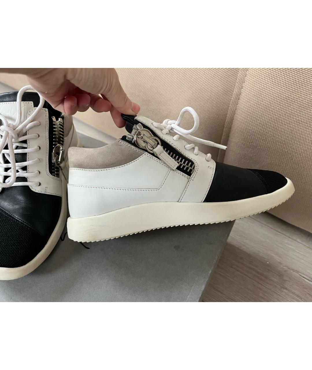 GIUSEPPE ZANOTTI DESIGN Белые кожаные кеды, фото 7