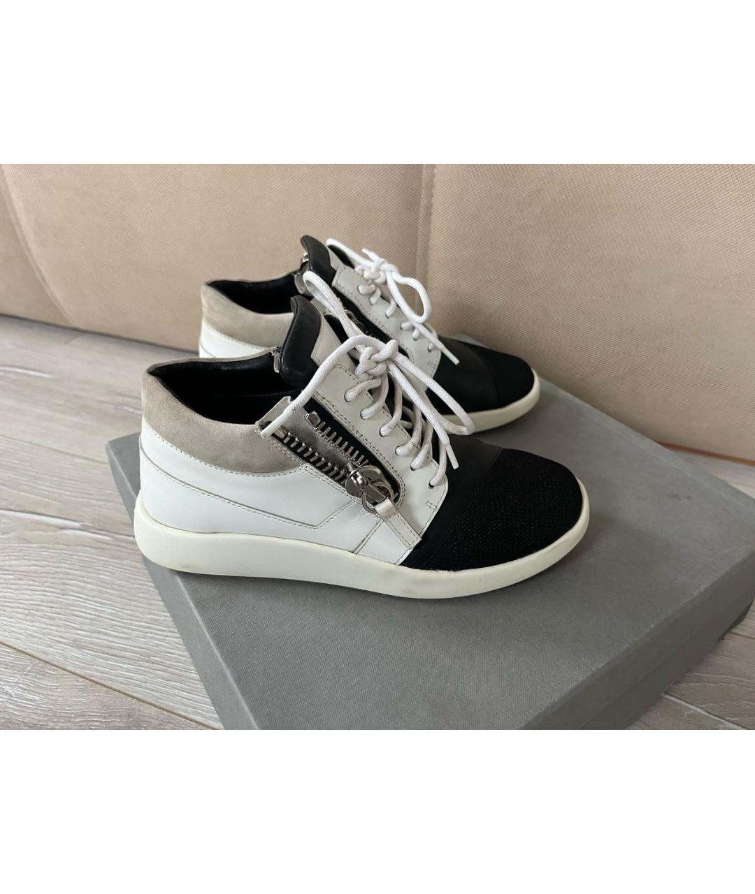 GIUSEPPE ZANOTTI DESIGN Белые кожаные кеды, фото 6