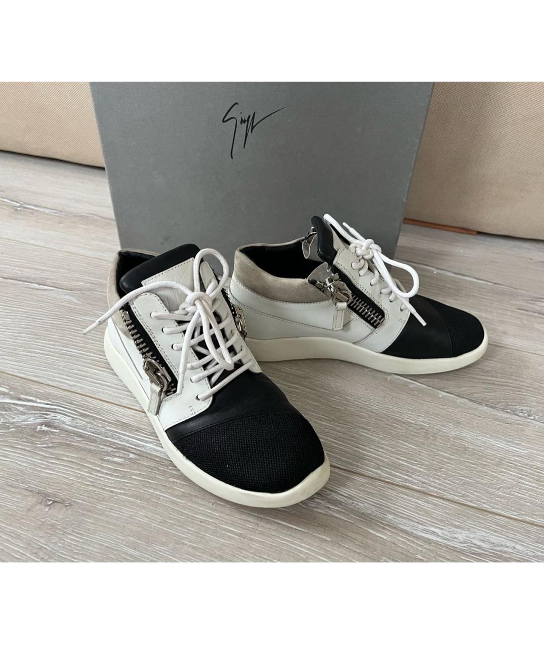 GIUSEPPE ZANOTTI DESIGN Белые кожаные кеды, фото 5