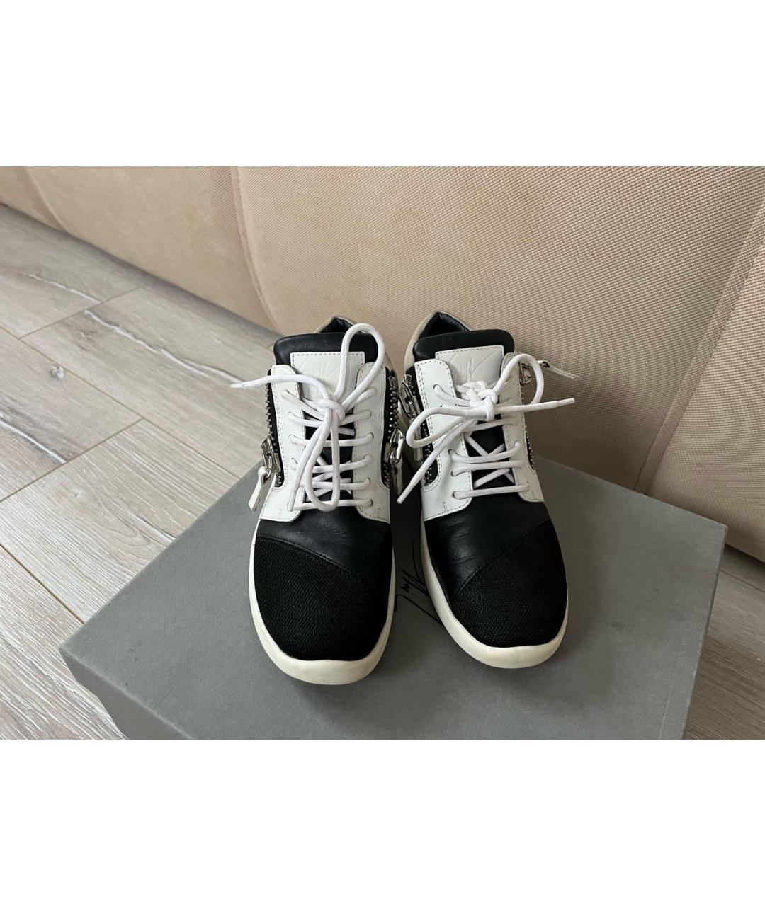 GIUSEPPE ZANOTTI DESIGN Белые кожаные кеды, фото 2