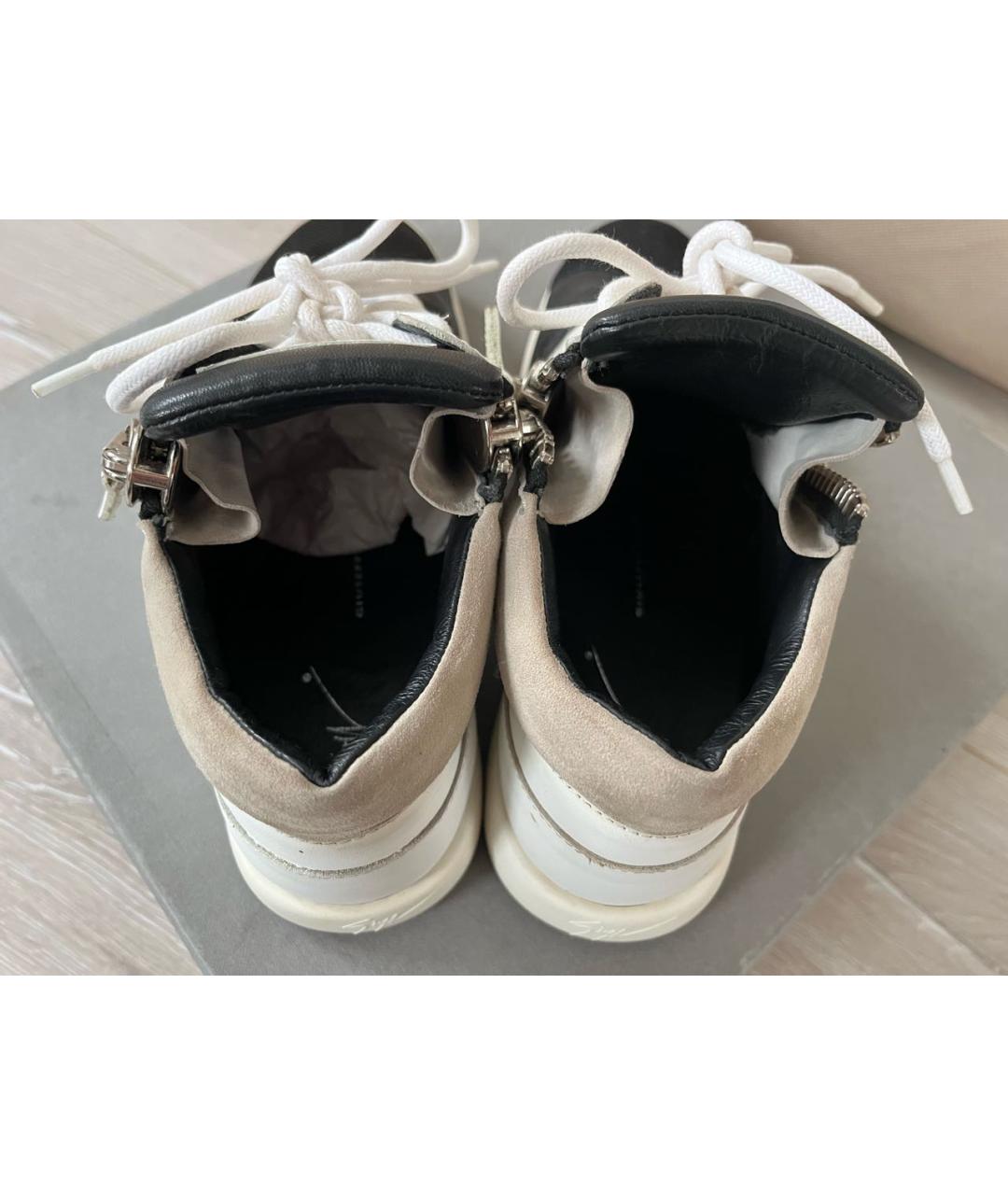 GIUSEPPE ZANOTTI DESIGN Белые кожаные кеды, фото 3