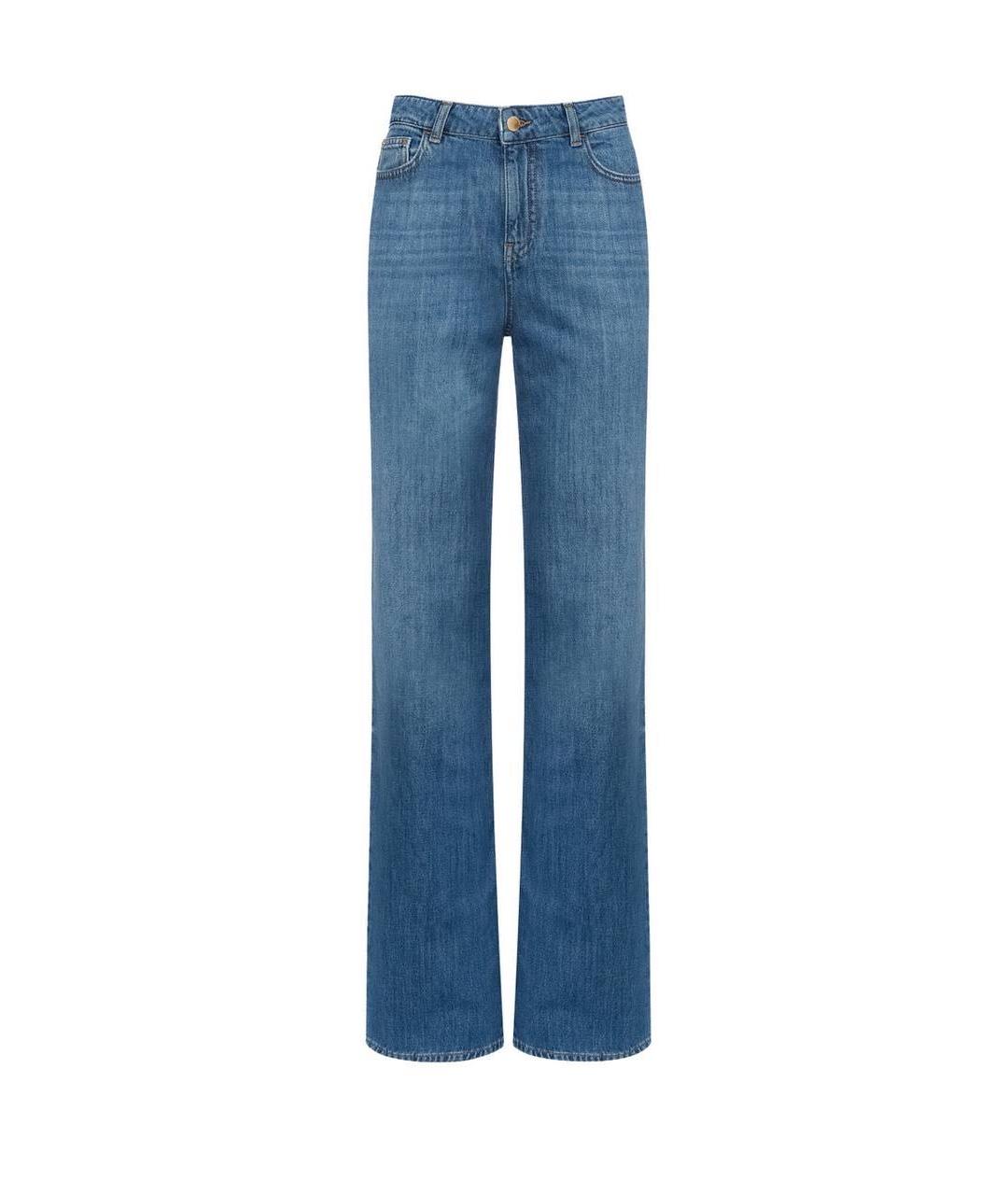 EMPORIO ARMANI Синие хлопковые прямые джинсы, фото 7