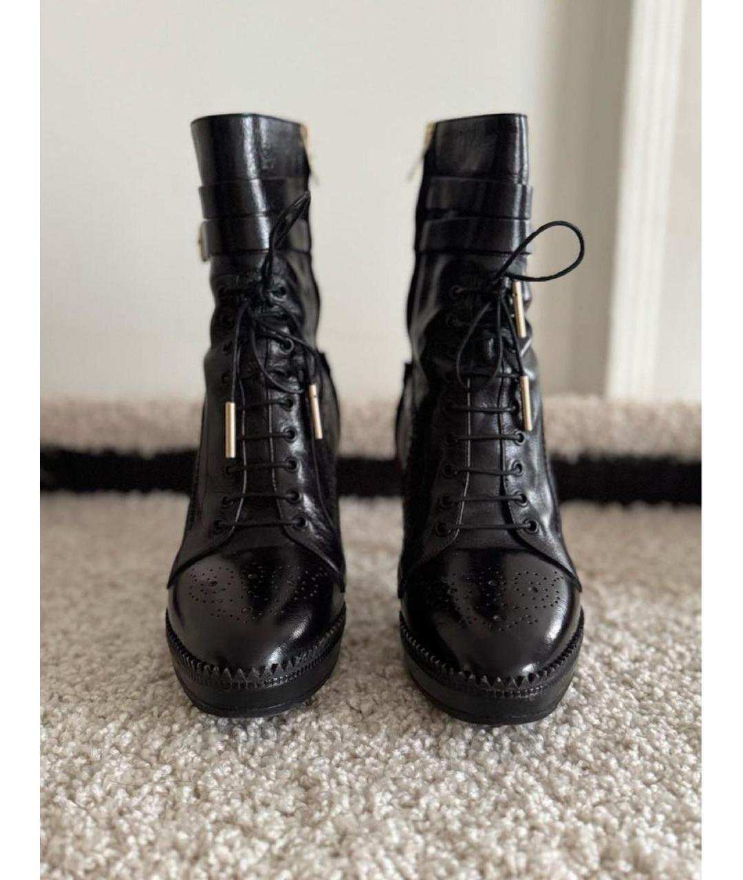 BURBERRY Черные кожаные полусапоги, фото 2