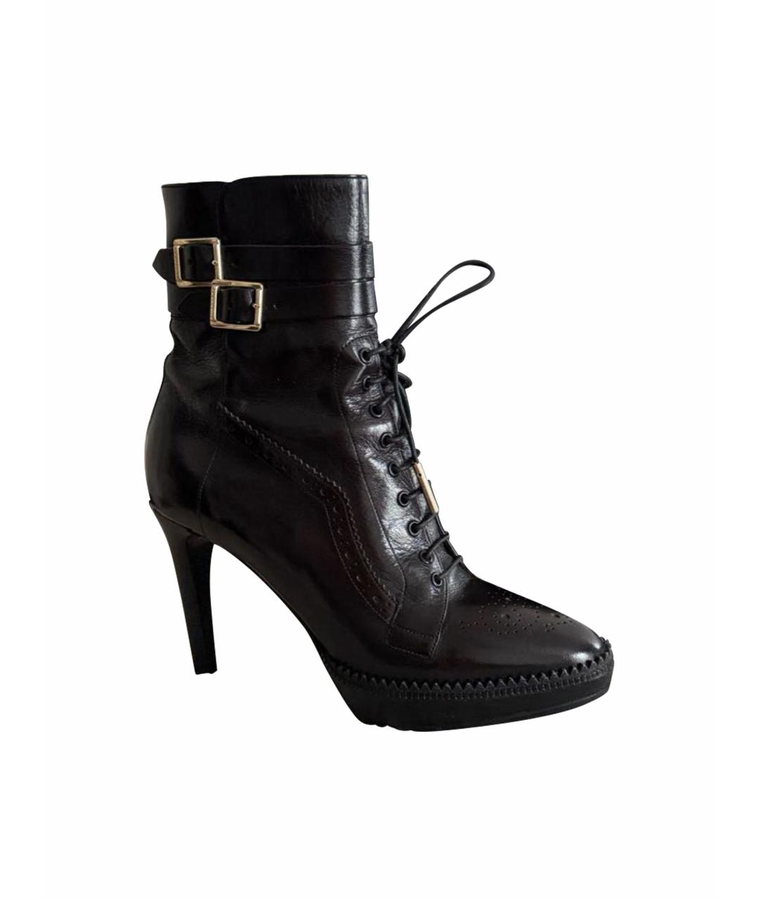 BURBERRY Черные кожаные полусапоги, фото 1