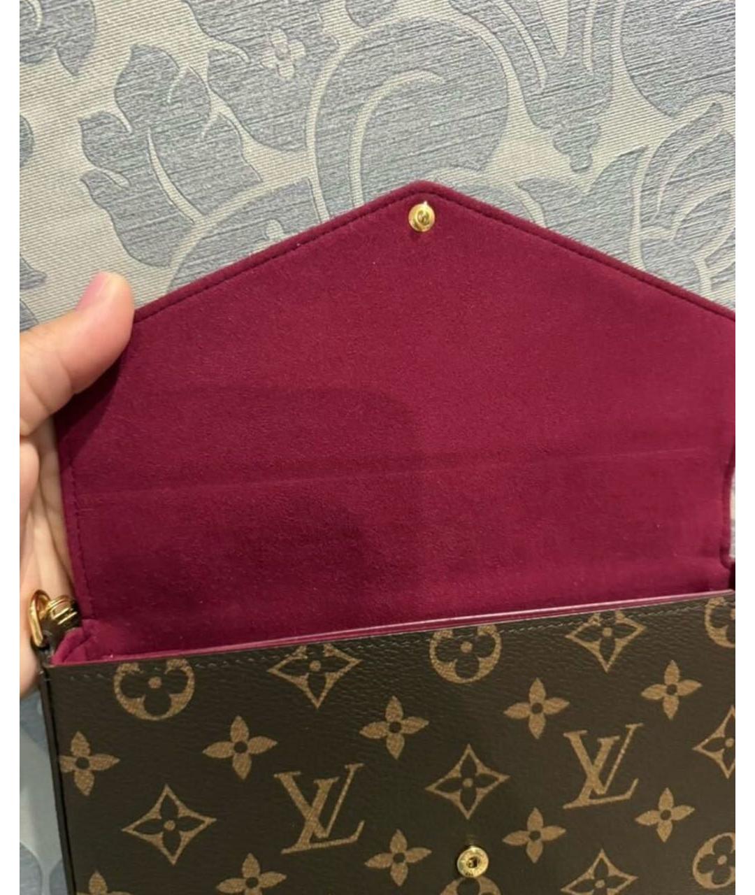 LOUIS VUITTON Коричневая кожаная сумка через плечо, фото 4