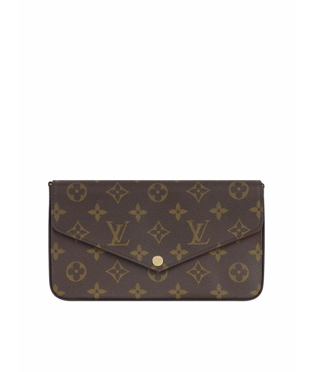 LOUIS VUITTON Коричневая кожаная сумка через плечо, фото 1