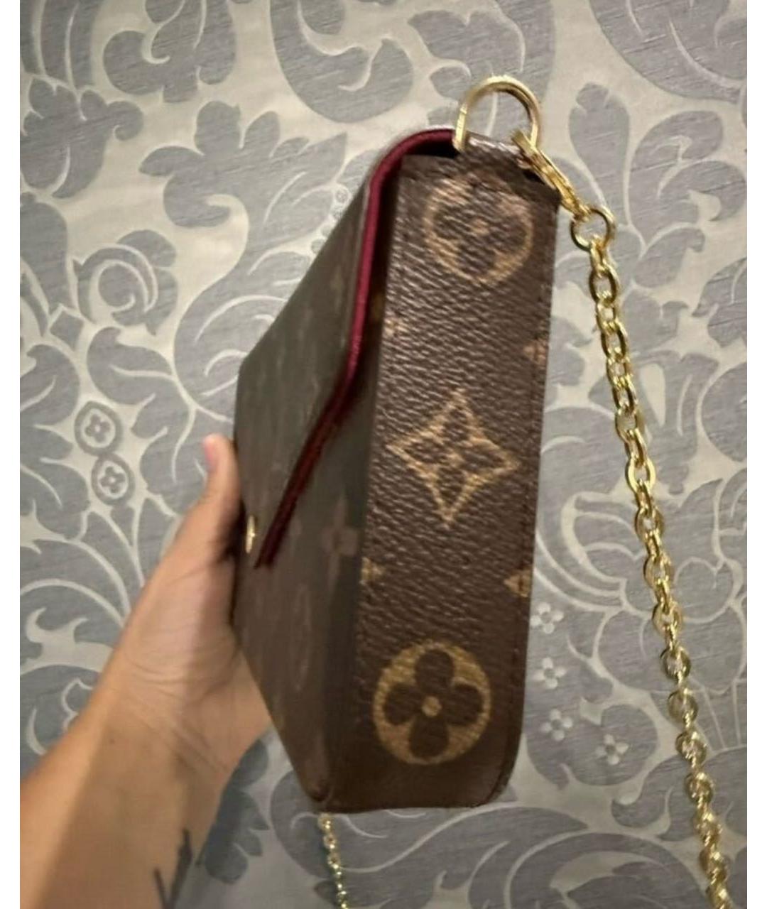 LOUIS VUITTON Коричневая кожаная сумка через плечо, фото 2