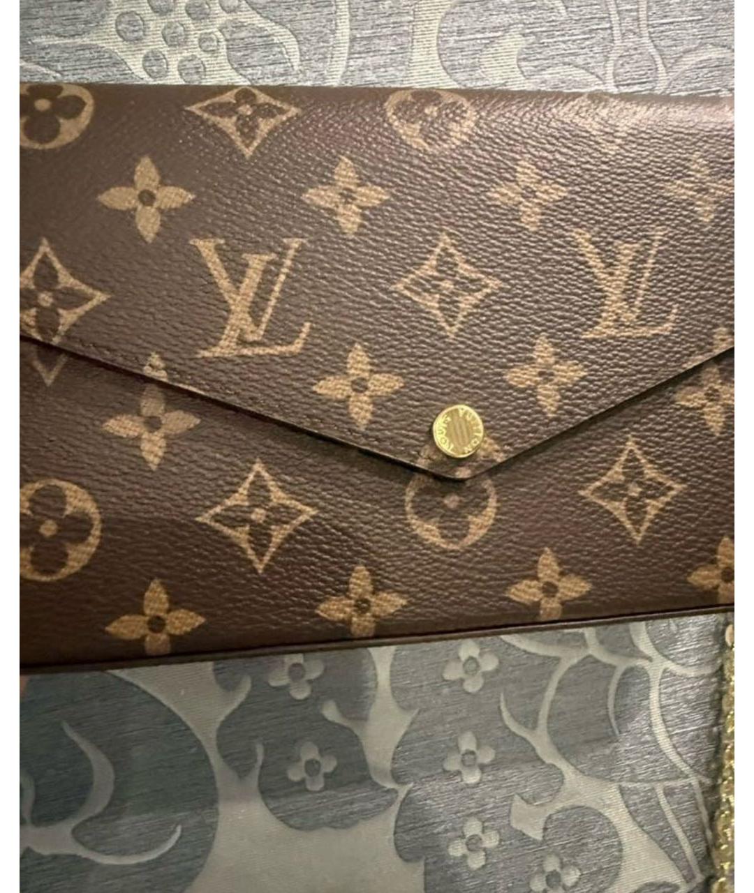 LOUIS VUITTON Коричневая кожаная сумка через плечо, фото 3