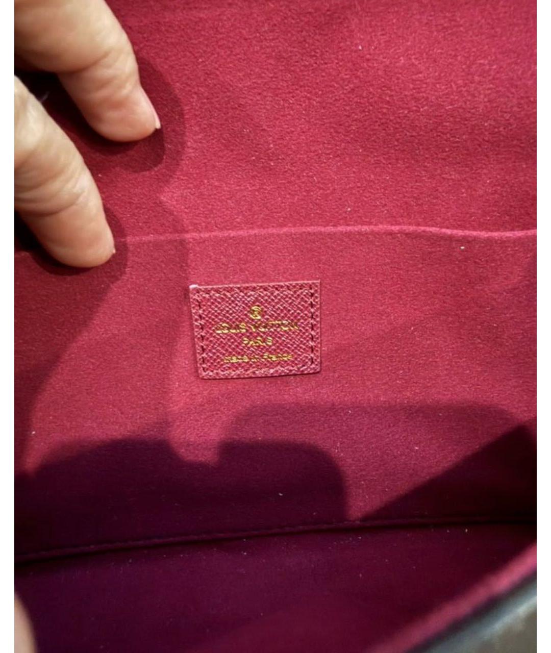 LOUIS VUITTON Коричневая кожаная сумка через плечо, фото 6