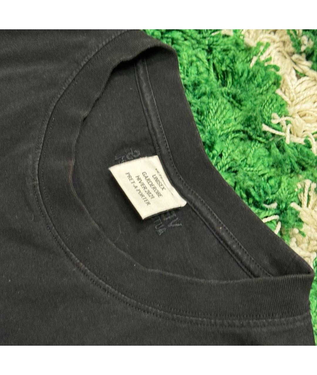VETEMENTS Черная хлопковая футболка, фото 4