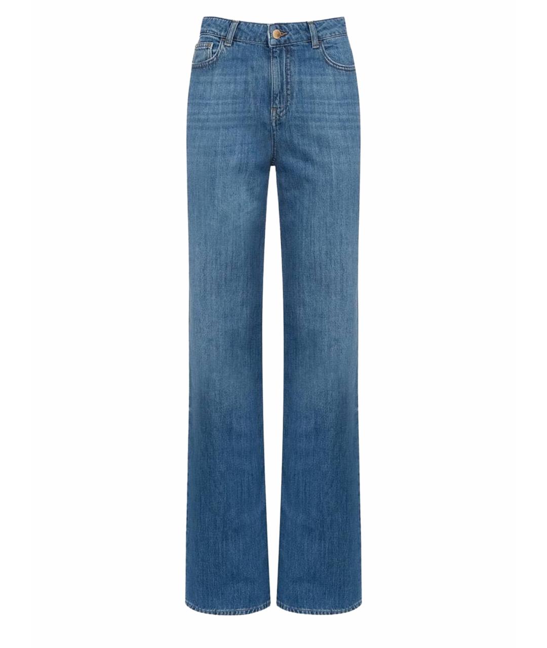 EMPORIO ARMANI Синие хлопковые прямые джинсы, фото 6