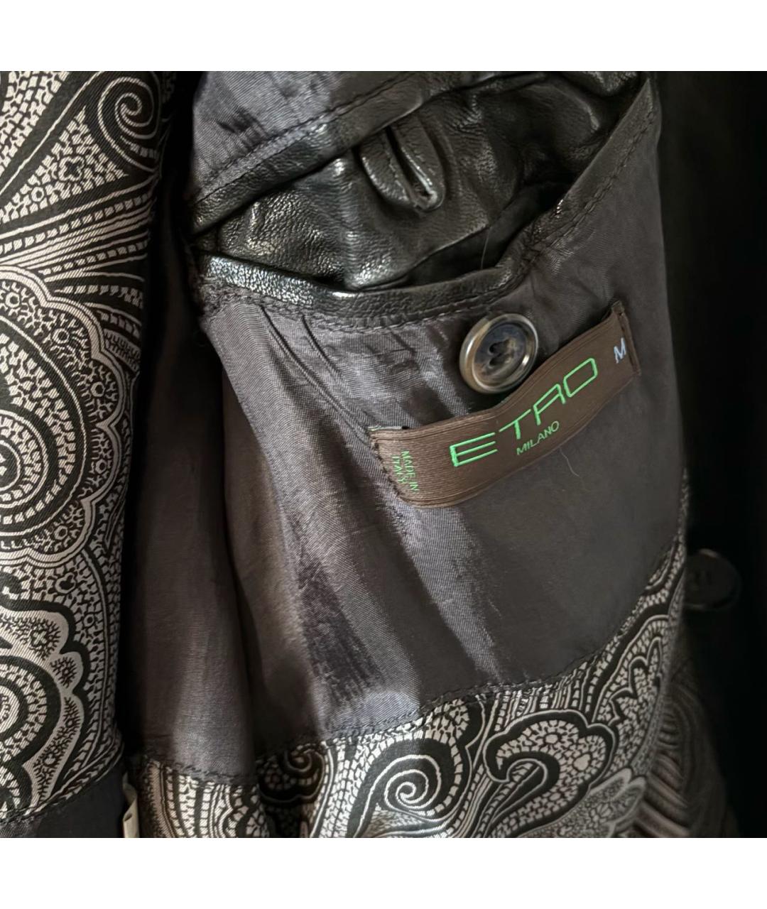 ETRO Коричневая кожаная куртка, фото 3