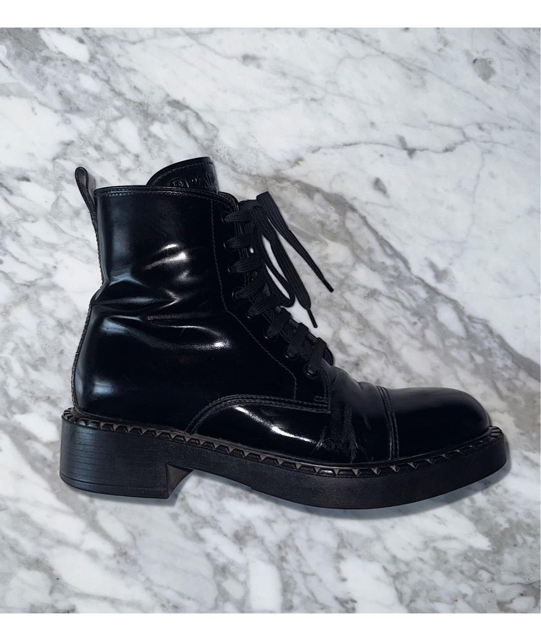 PRADA Черные кожаные ботинки, фото 6