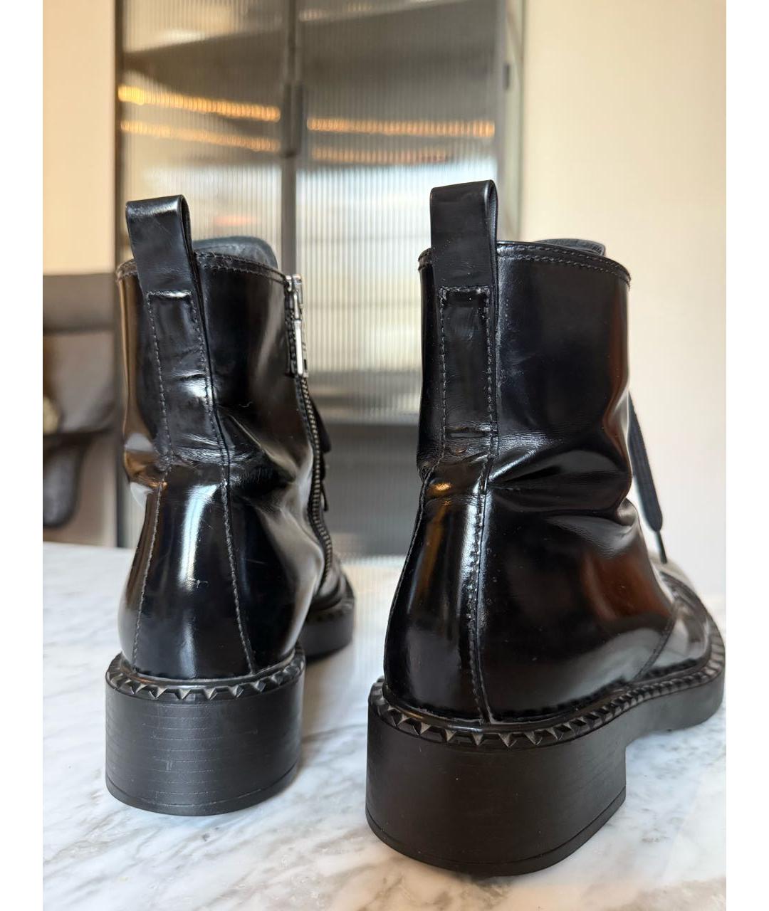 PRADA Черные кожаные ботинки, фото 4