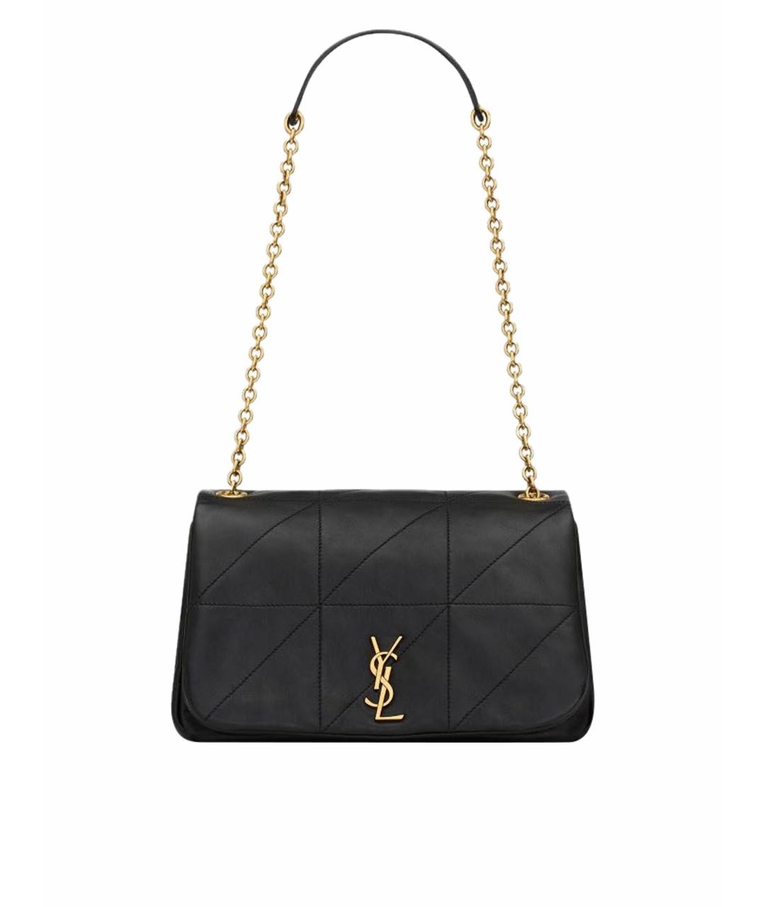 SAINT LAURENT Черная кожаная сумка через плечо, фото 1