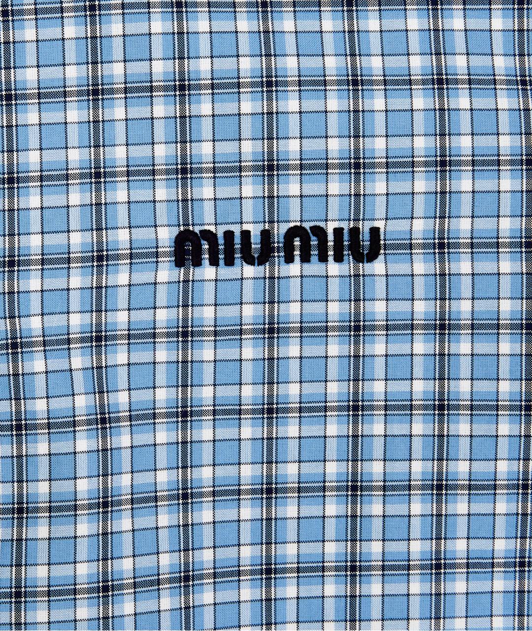 MIU MIU Голубая хлопковая рубашка, фото 4