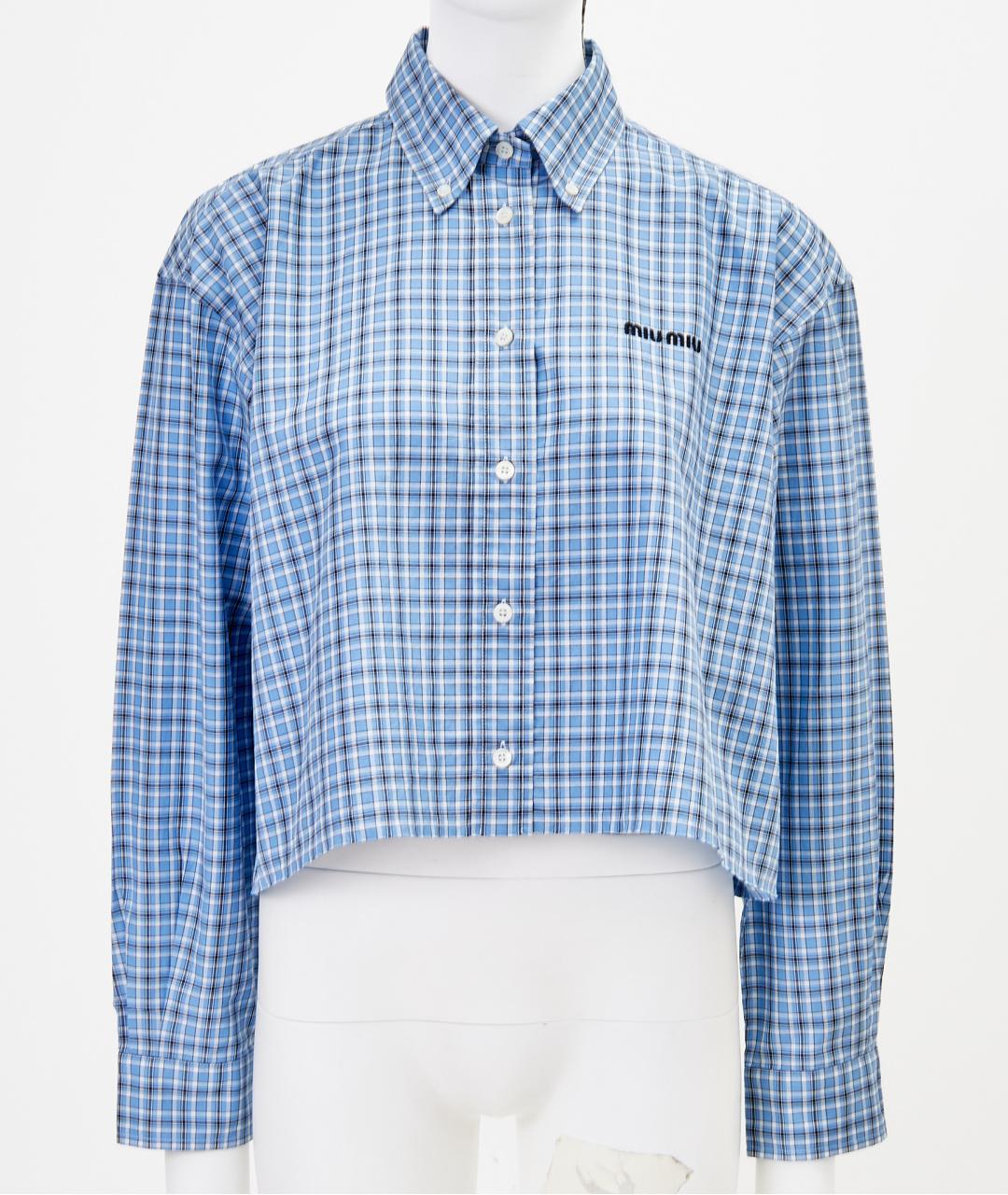 MIU MIU Голубая хлопковая рубашка, фото 8